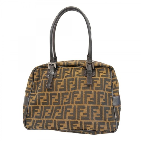 Fendi Zucca nylon canvas handbag in brown for women - Picture 1 of 16